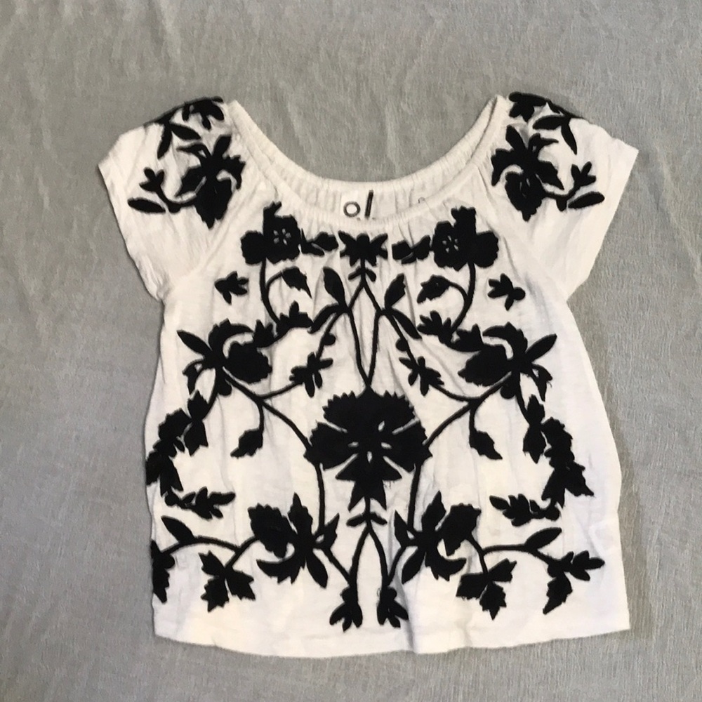 Black embroidered top